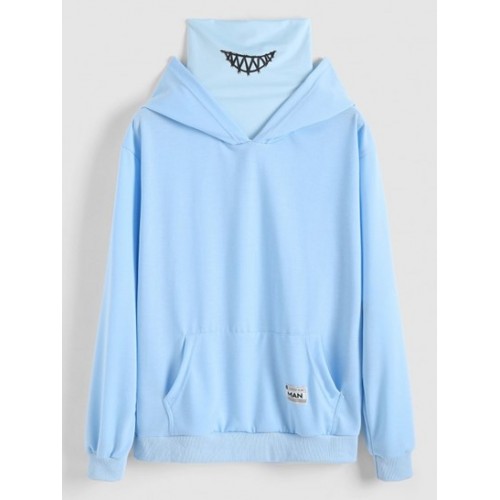 Streetwear Kangaroo Pocket Letter Appliq...