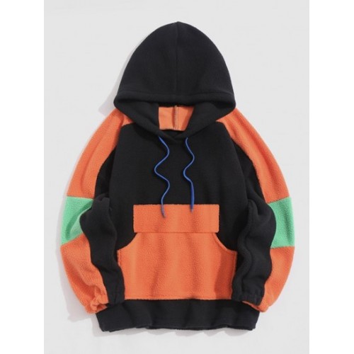 Colorblock Oversized Raglan Sleeve Fluff...