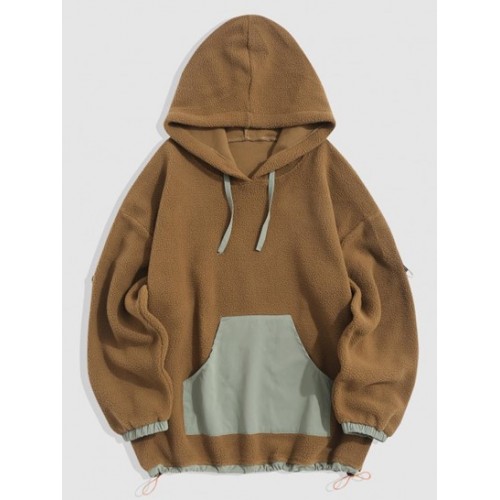 Oversized Colorblock Toggle Drawstring F...