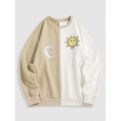 Streetwear Celestial Sun And Moon Two To...