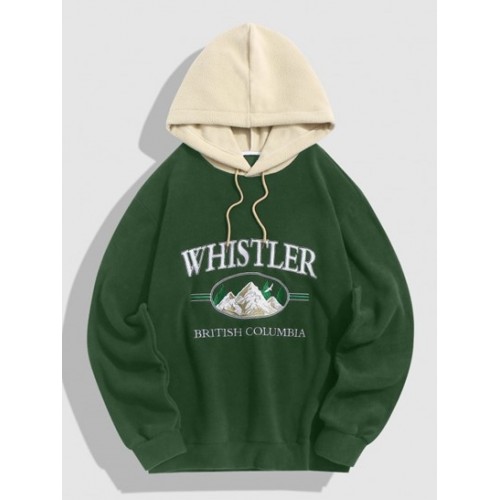 Streetwear Colorblock Letter Mountain Em...