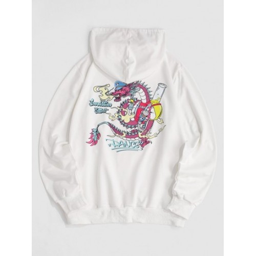 Dance Funny Dragon Print Graphic Hoodie