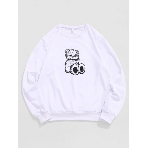 Cartoon Bear Toy Print Sweatshirt