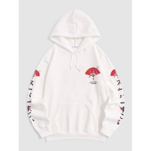 Fleece-lined Japanese Fan Sakura Graphic...