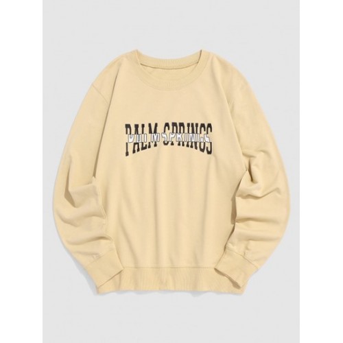 Letter Pattern Casual Essentials Sweatsh...