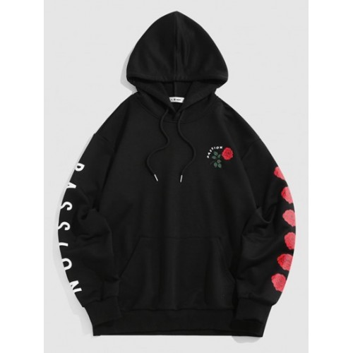 Streetwear PASSION Rose Flowers Print Gr...