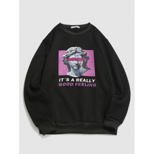 Streetwear Character Letters Print Renai...