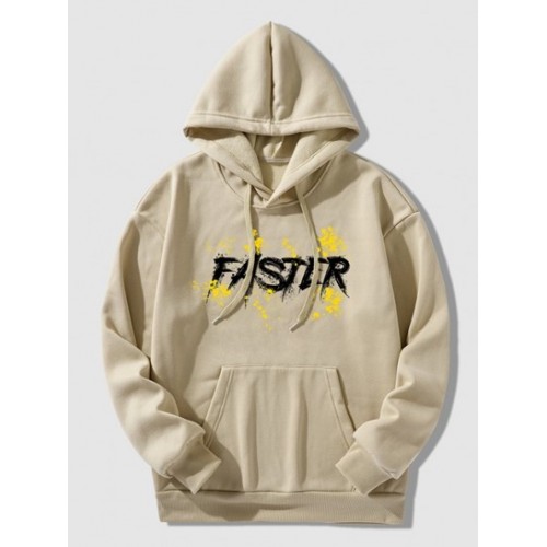 Fleece-lined Faster Print Vintage Hoodie