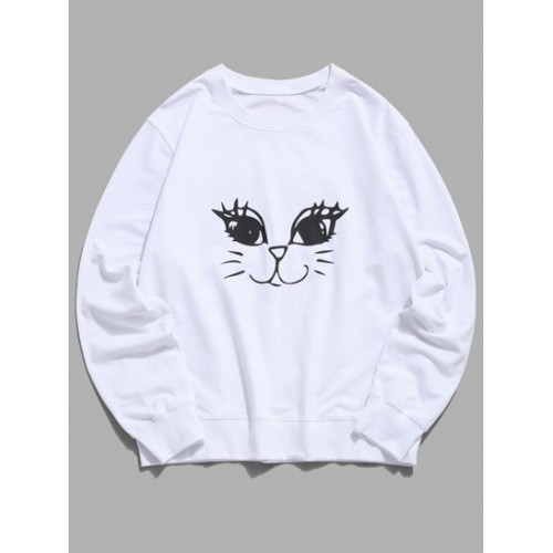 Cute Cat Graphic Lounge Crew Neck Sweats...