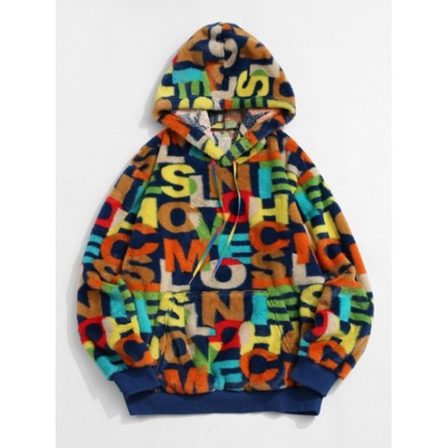 Colorful English Letter Pattern Pullover...
