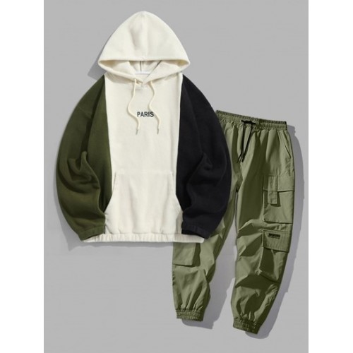 PARIS Embroidered Colorblock Fuzzy Fleec...