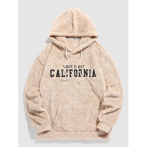 CALIFORNIA Embroidered Fuzzy Hoodie