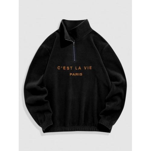 Fuzzy C' EST LA VIE Letter Embroidered Q...