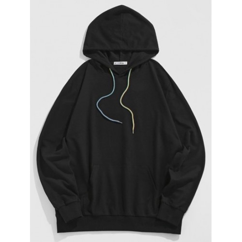 Letter Print Front Pocket Slogan Hoodie