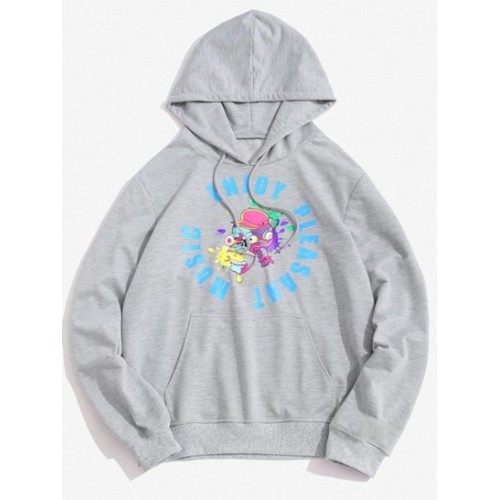 Cartoon Skull Enjoy Pleasant Music Graph...