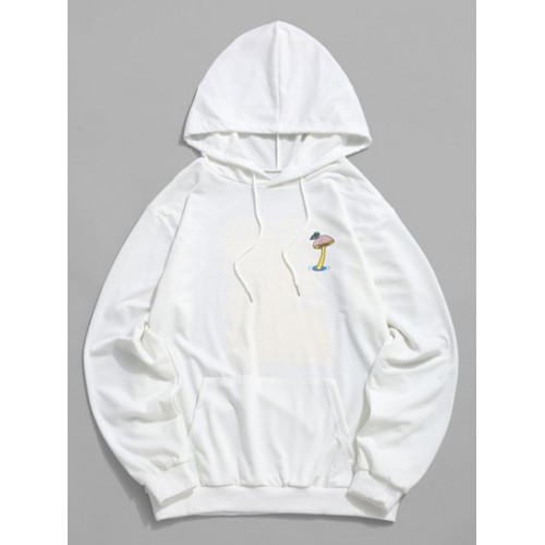 Mushroom Graphic Pouch Pocket Pullover H...