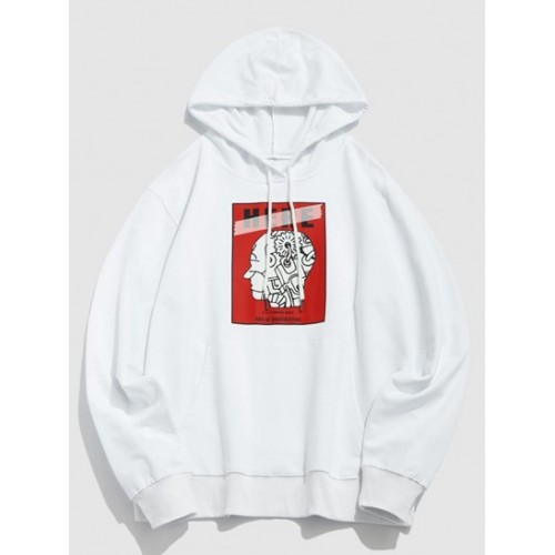 Brain Graphic Print Front Pocket Hoodie