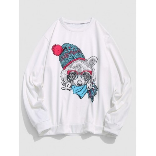Cartoon Animal Print Sweatshirt