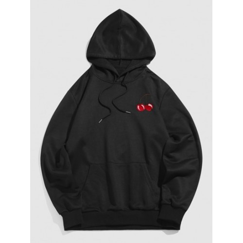 Streetwear Cherry Embroidery Pouch Pocke...