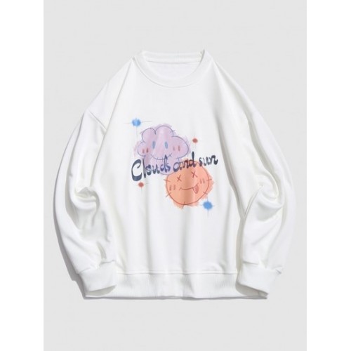 Cartoon Clouds And Sun Graphic Drop Shou...