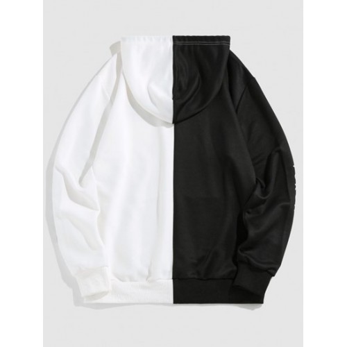 Streetwear Two Tone Chinese Character Graphic Hoodie Streetwear Two Tone Chinese Character Graphic Hoodie