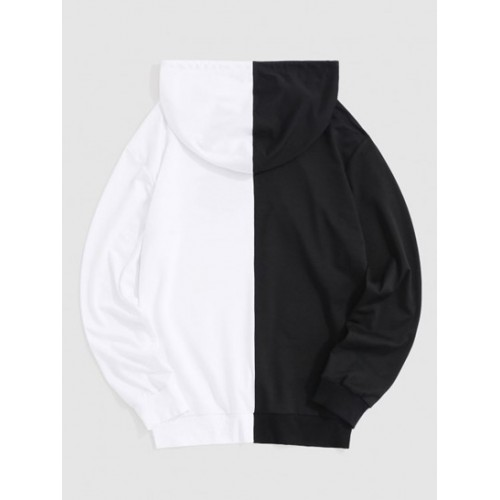 Streetwear Two Tone Celestial Sun Moon Hoodie