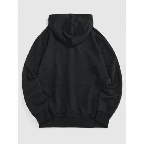 Streetwear Letters Print Pocket Vintage Graphic Hoodie