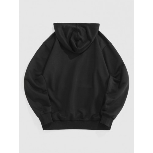 Streetwear Flower Rose Flame Hand Print Graphic Hoodie