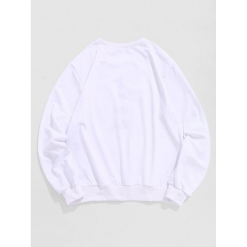 Hanzi Slogan Flowers Print Oriental Sweatshirt Hanzi Slogan Flowers Print Oriental Sweatshirt