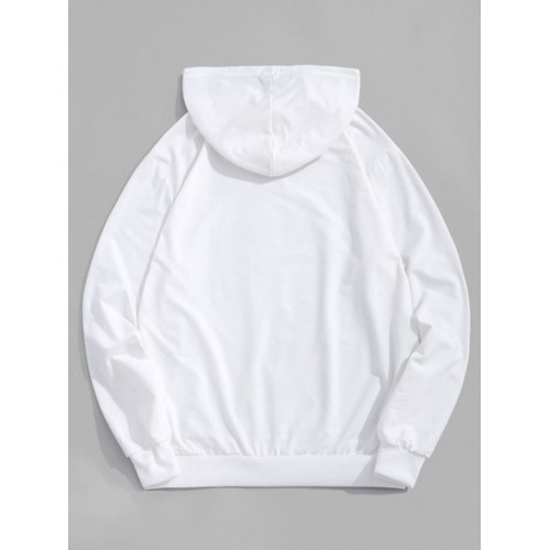 Cartoon Cat Fish Print Graphic Hoodie