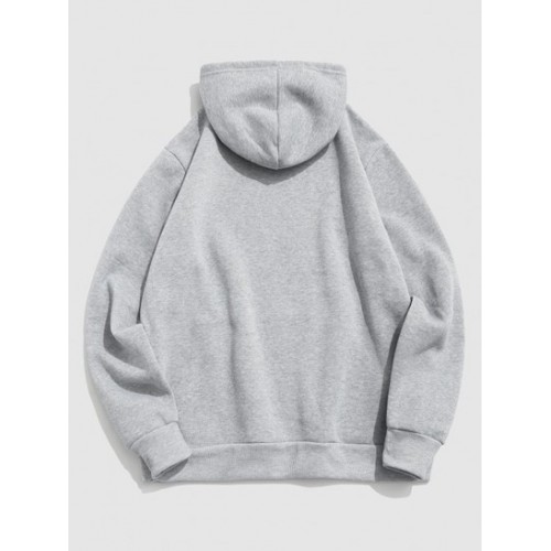 Letters Face Print Fleece Hoodie Letters Face Print Fleece Hoodie