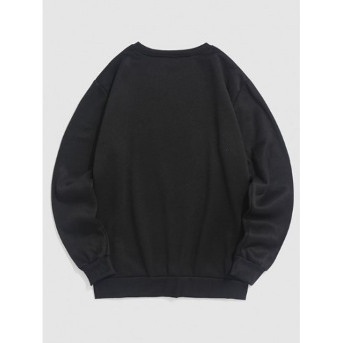 Funny Statue Print Fleece Vintage Y2K Aesthetic Sweatshirt