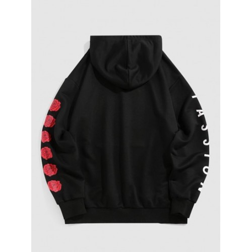 Streetwear PASSION Rose Flowers Print Graphic Hoodie