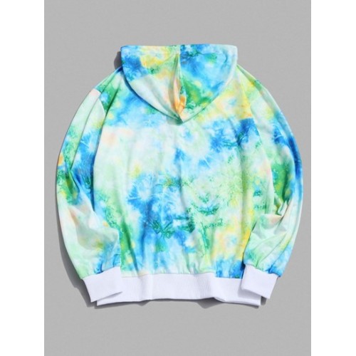 ET Pattern Graphic Tie-dye Print Hoodie