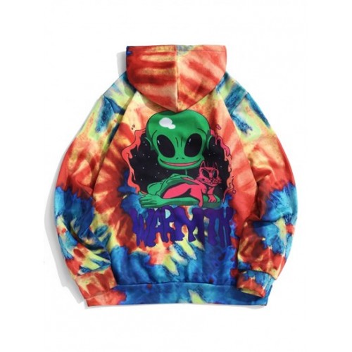 Tie Dye ET Cat Print Hoodie Tie Dye ET Cat Print Hoodie