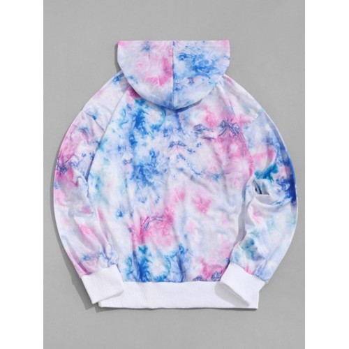 Letter Print Tie Dye Hoodie