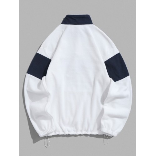 Quarter Zip Colorblock BROOKLYN WEST COAST Embroidery Polar Fleece Thermal Lined Pullover Sweatshirt Quarter Zip Colorblock BROOKLYN WEST COAST Embroidery Polar Fleece Thermal Lined Pullover Sweatshirt