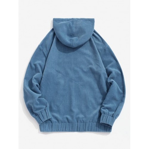 Colorblock Patchwork Pocket Corduroy Hoodie Colorblock Patchwork Pocket Corduroy Hoodie