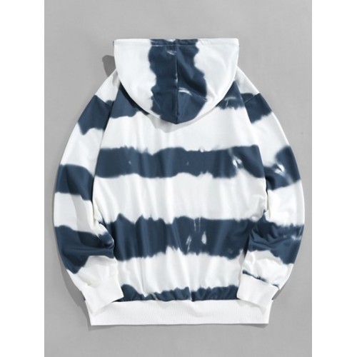 Tie Dye Print Letter Daisy Embroidery Hoodie