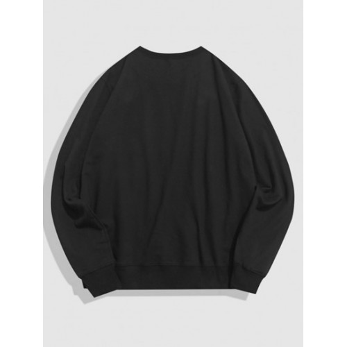 Halloween Skull Bat Graphic Print Y2K Aesthetic Sweatshirt Halloween Skull Bat Graphic Print Y2K Aesthetic Sweatshirt