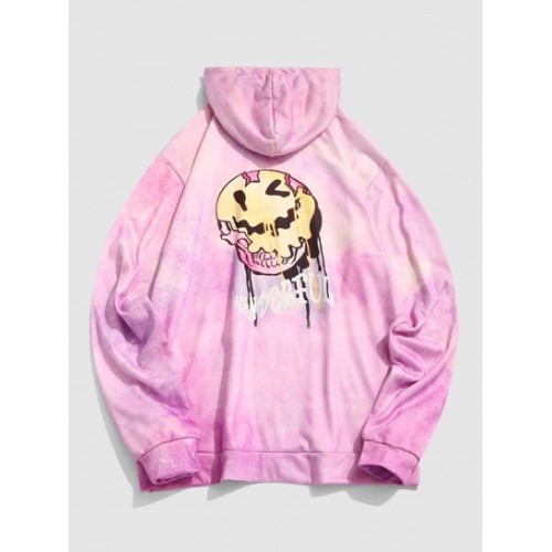 Cartoon Face Tie-dye Print Graphic Hoodie Cartoon Face Tie-dye Print Graphic Hoodie