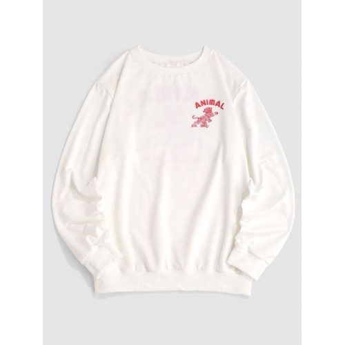 Streetwear Tiger Animal Letter Graphic Sweatshirt Streetwear Tiger Animal Letter Graphic Sweatshirt