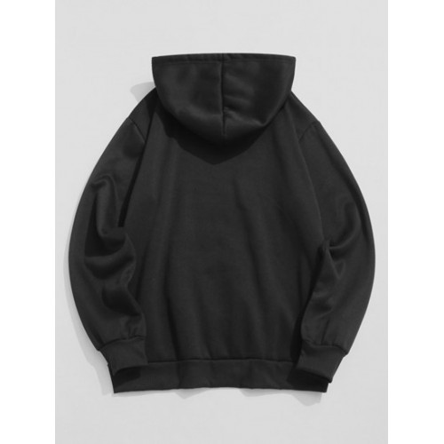 Streetwear Flame Car Graphic Fleece-lined Streetwear Hoodie
