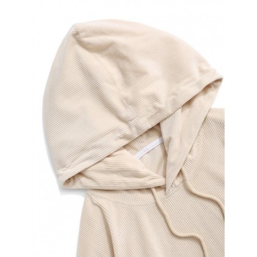 Corduroy Colorblock Panel Hoodie