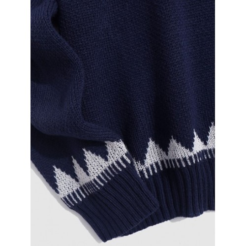 Hooded Tribal Jacquard Ethnic Aztec Printed Sweater Hooded Tribal Jacquard Ethnic Aztec Printed Sweater