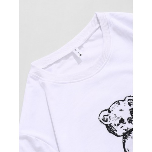 Cartoon Bear Toy Print Sweatshirt