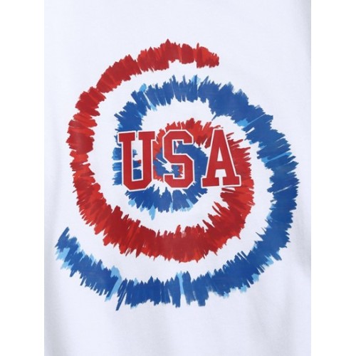 Streetwear USA Tie Dye Print Graphic Sweatshirt
