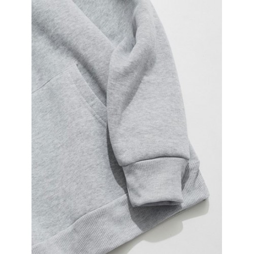 Letters Face Print Fleece Hoodie Letters Face Print Fleece Hoodie