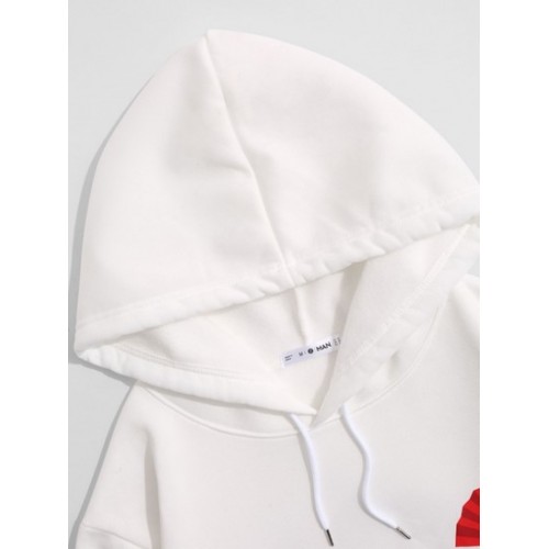 Fleece-lined Japanese Fan Sakura Graphic Hoodie