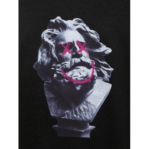 Funny Statue Print Fleece Vintage Y2K Aesthetic Sweatshirt